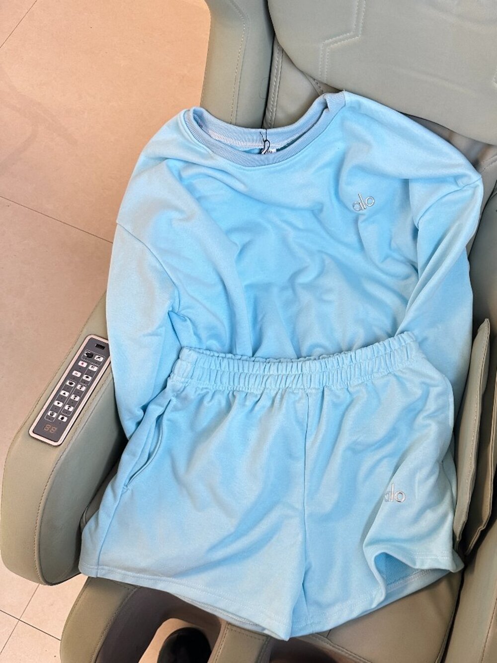 ALO Blue Sweatshirt Shorts — Size M